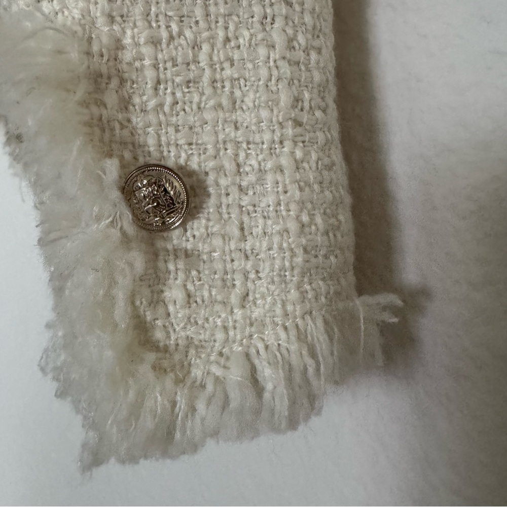Cream Textured Jacket H&M New Without Tags Size XS - Picture 8 of 16